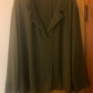 ELOQUII green v neck blouse